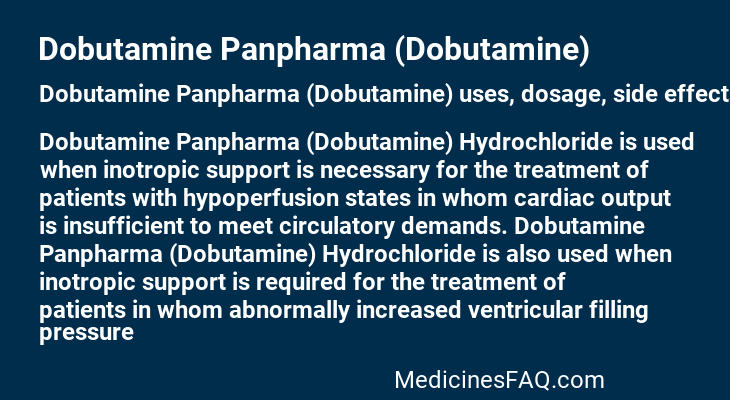 Dobutamine Panpharma (Dobutamine)