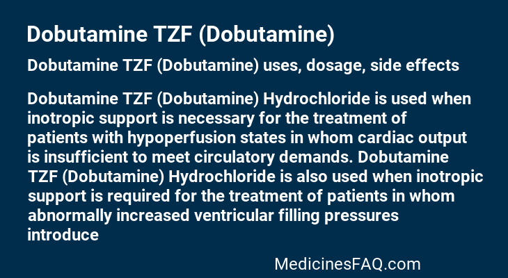 Dobutamine TZF (Dobutamine)