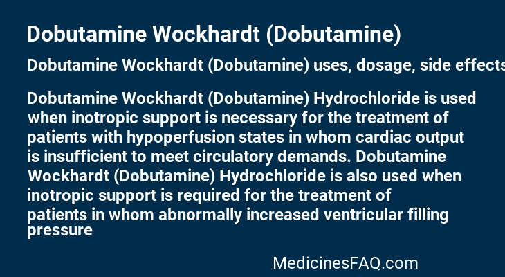 Dobutamine Wockhardt (Dobutamine)