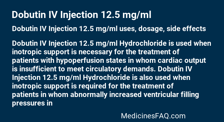 Dobutin IV Injection 12.5 mg/ml