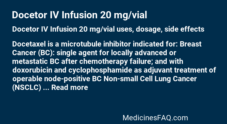 Docetor IV Infusion 20 mg/vial