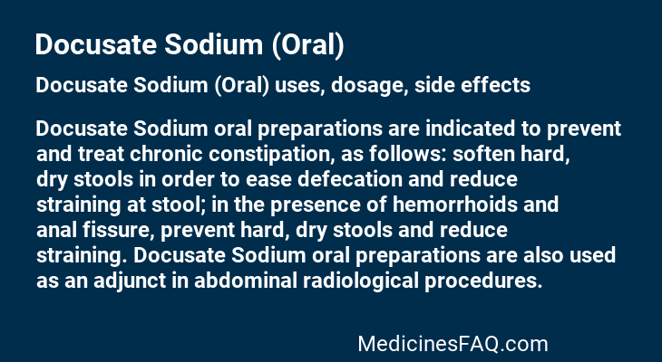 Docusate Sodium (Oral)