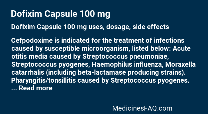 Dofixim Capsule 100 mg