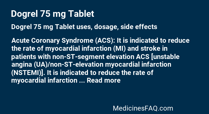 Dogrel 75 mg Tablet