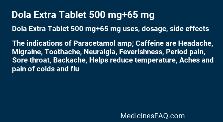 Dola Extra Tablet 500 mg+65 mg