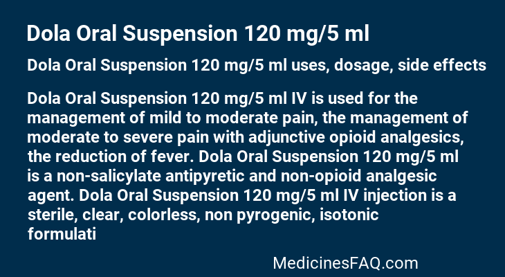 Dola Oral Suspension 120 mg/5 ml