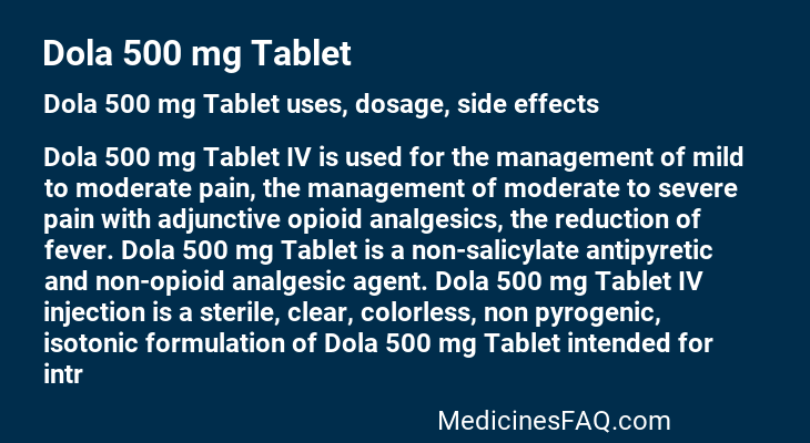 Dola 500 mg Tablet