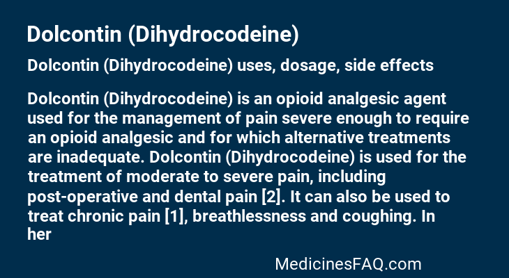Dolcontin (Dihydrocodeine)