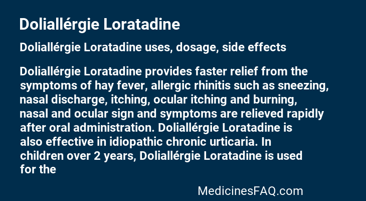 Doliallérgie Loratadine