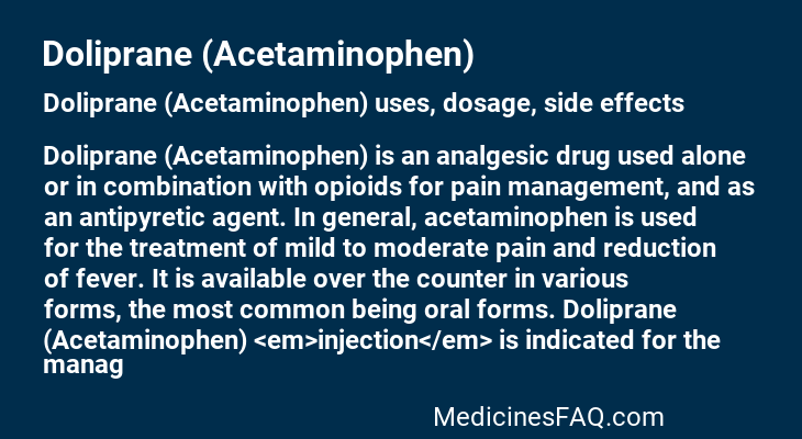 Doliprane (Acetaminophen)
