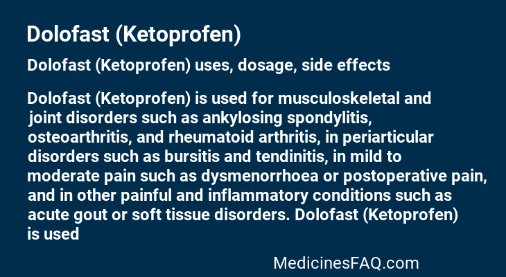 Dolofast (Ketoprofen)