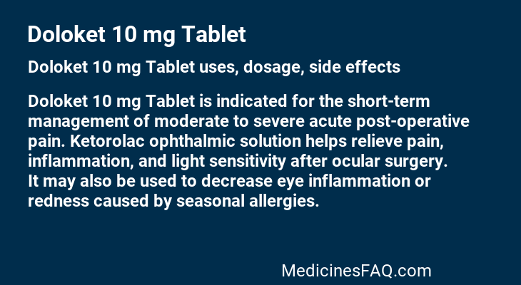 Doloket 10 mg Tablet