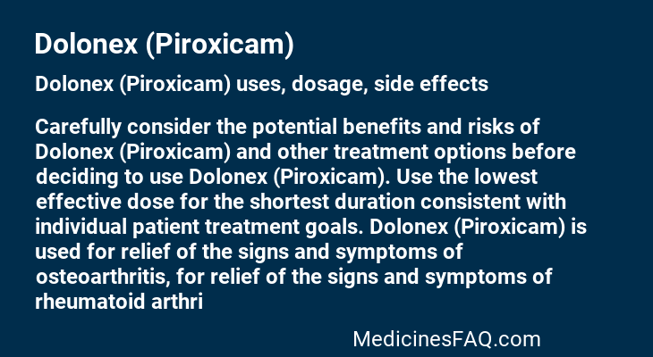 Dolonex (Piroxicam)