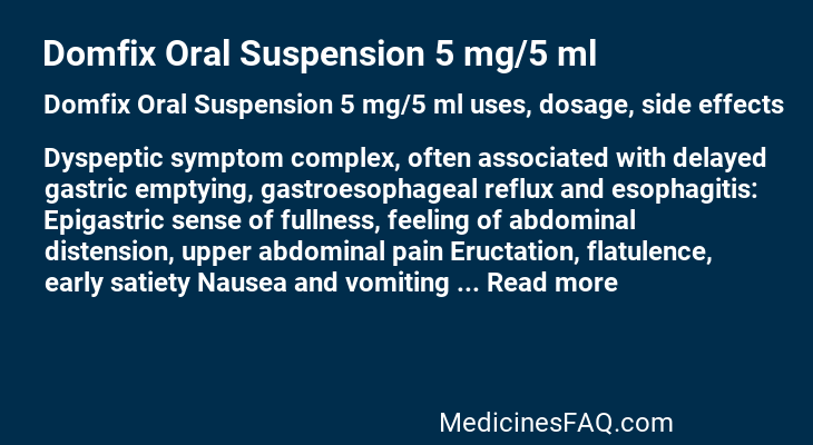 Domfix Oral Suspension 5 mg/5 ml