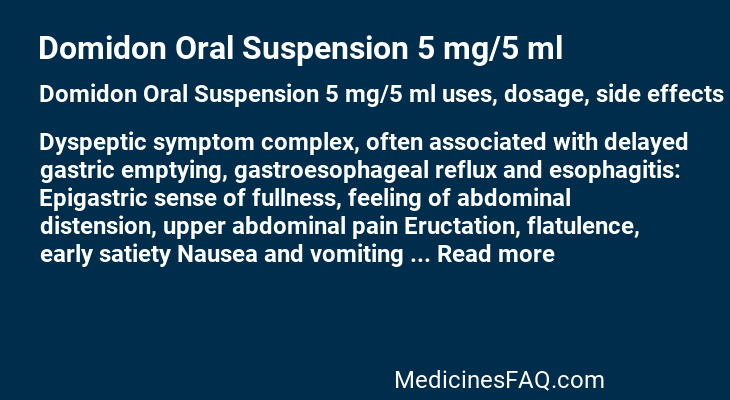 Domidon Oral Suspension 5 mg/5 ml