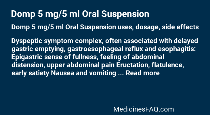 Domp 5 mg/5 ml Oral Suspension