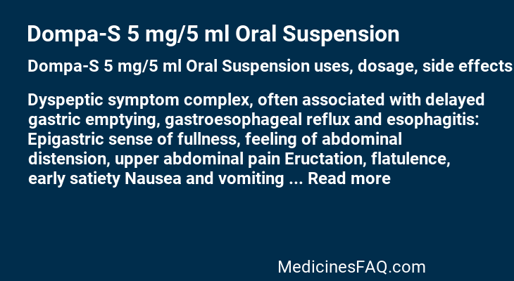 Dompa-S 5 mg/5 ml Oral Suspension