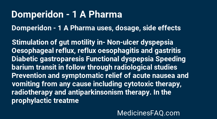 Domperidon - 1 A Pharma