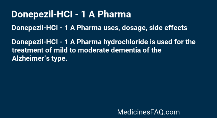 Donepezil-HCI - 1 A Pharma