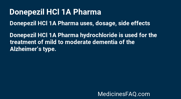 Donepezil HCl 1A Pharma