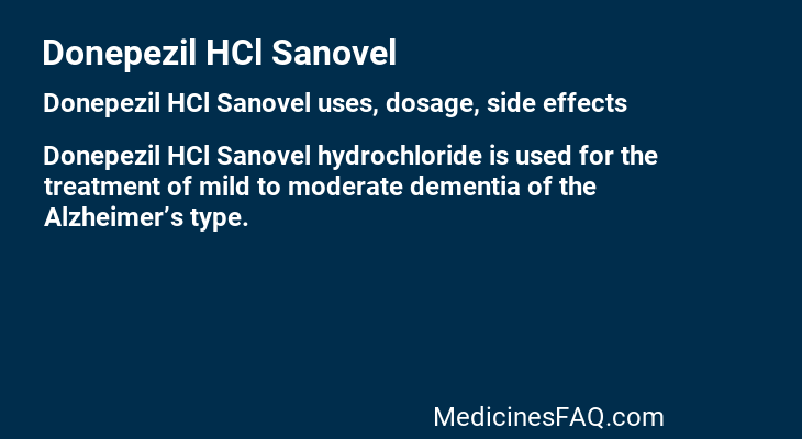 Donepezil HCl Sanovel