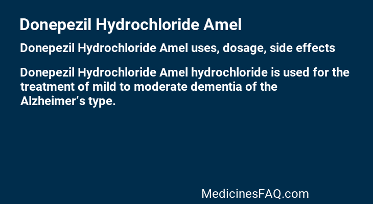 Donepezil Hydrochloride Amel