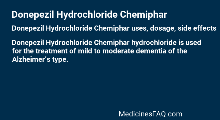 Donepezil Hydrochloride Chemiphar