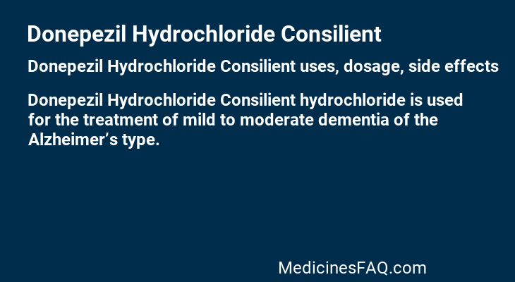 Donepezil Hydrochloride Consilient