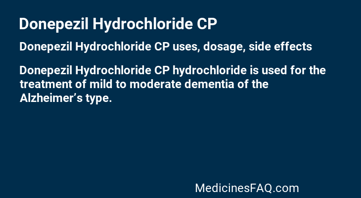 Donepezil Hydrochloride CP