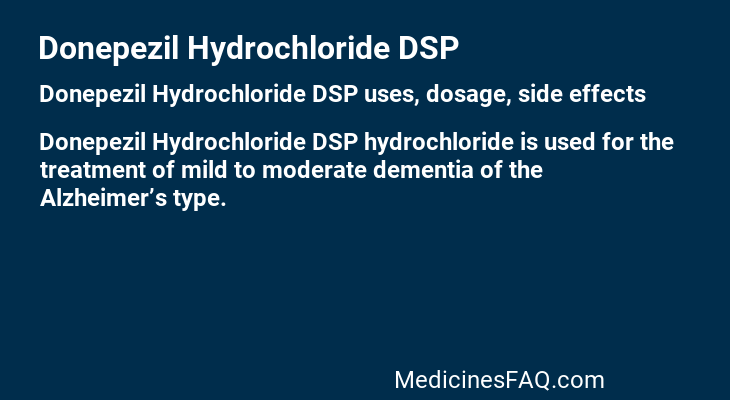 Donepezil Hydrochloride DSP