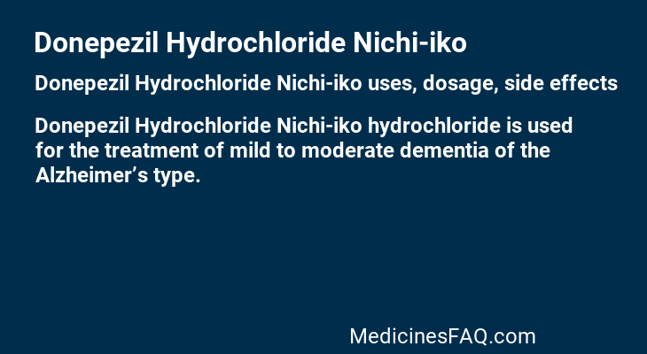 Donepezil Hydrochloride Nichi-iko