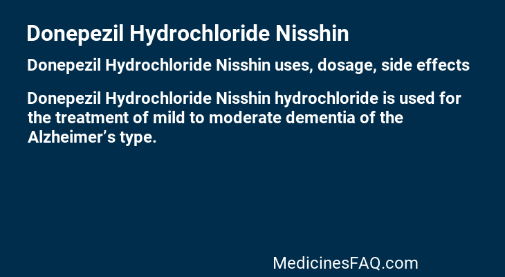 Donepezil Hydrochloride Nisshin