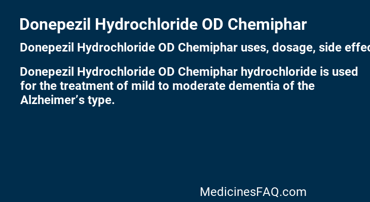 Donepezil Hydrochloride OD Chemiphar