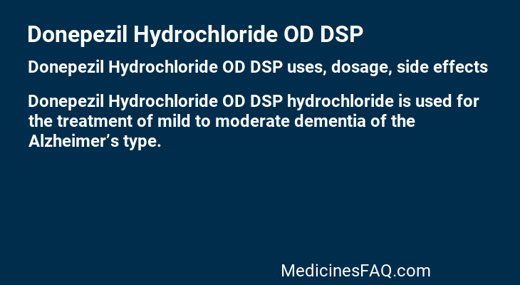 Donepezil Hydrochloride OD DSP