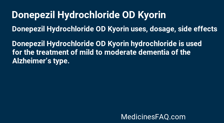 Donepezil Hydrochloride OD Kyorin