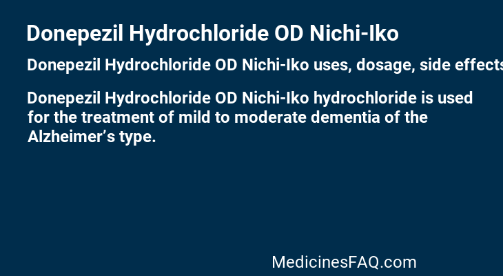 Donepezil Hydrochloride OD Nichi-Iko