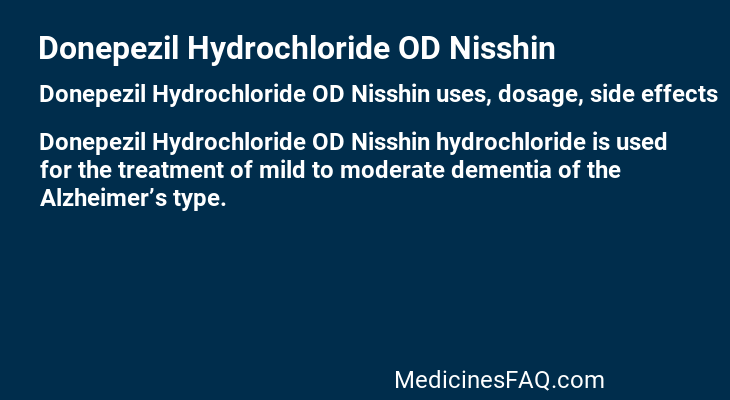 Donepezil Hydrochloride OD Nisshin