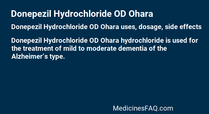 Donepezil Hydrochloride OD Ohara