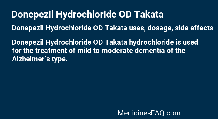 Donepezil Hydrochloride OD Takata