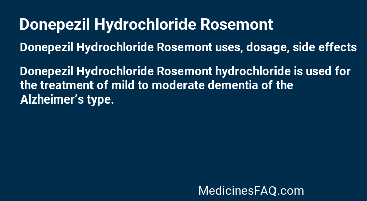 Donepezil Hydrochloride Rosemont