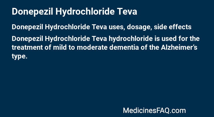 Donepezil Hydrochloride Teva