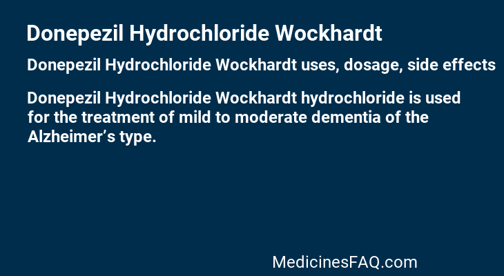 Donepezil Hydrochloride Wockhardt