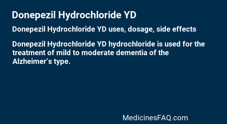 Donepezil Hydrochloride YD