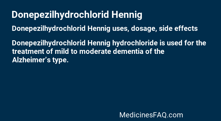 Donepezilhydrochlorid Hennig