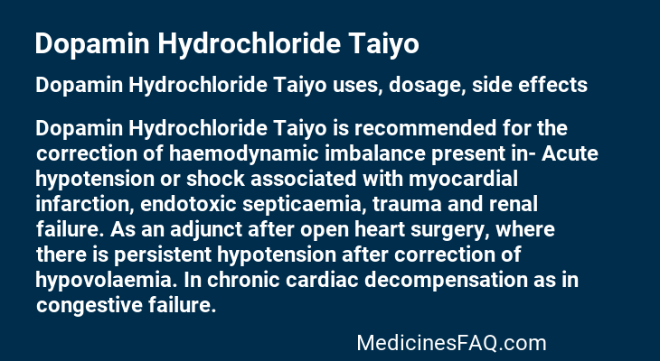 Dopamin Hydrochloride Taiyo