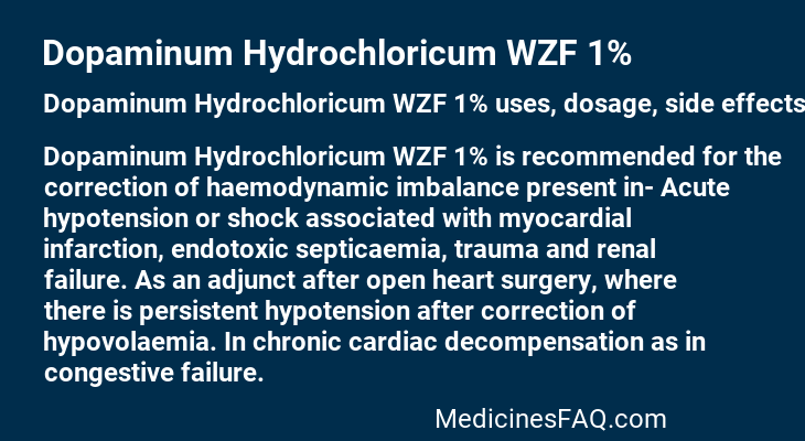 Dopaminum Hydrochloricum WZF 1%