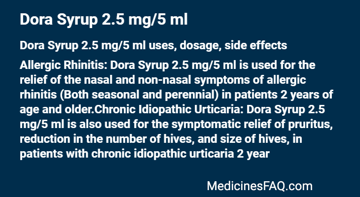 Dora Syrup 2.5 mg/5 ml