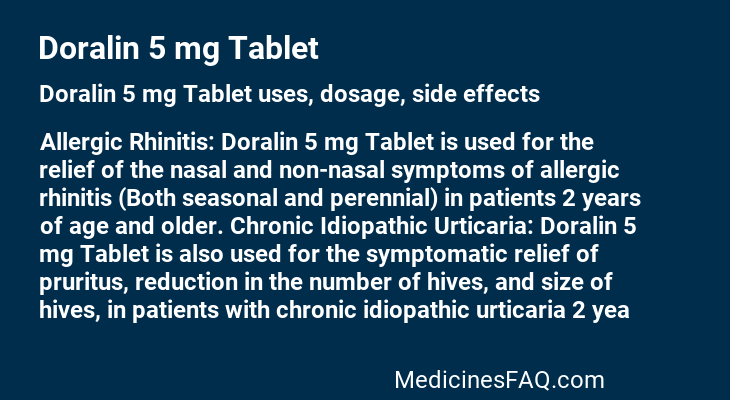 Doralin 5 mg Tablet