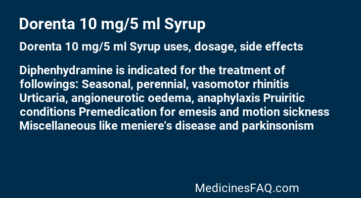 Dorenta 10 mg/5 ml Syrup