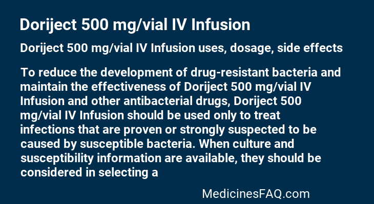 Doriject 500 mg/vial IV Infusion